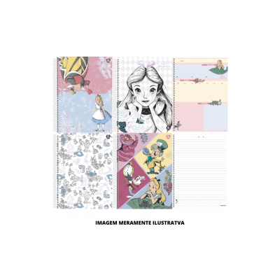 CADERNO - ANIMATIVA - UNIV 10M CD 160F ALICE